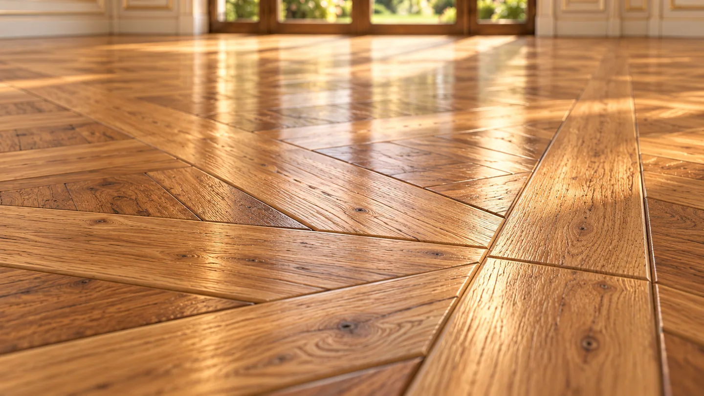 Detalle de la madera del suelo de parquet